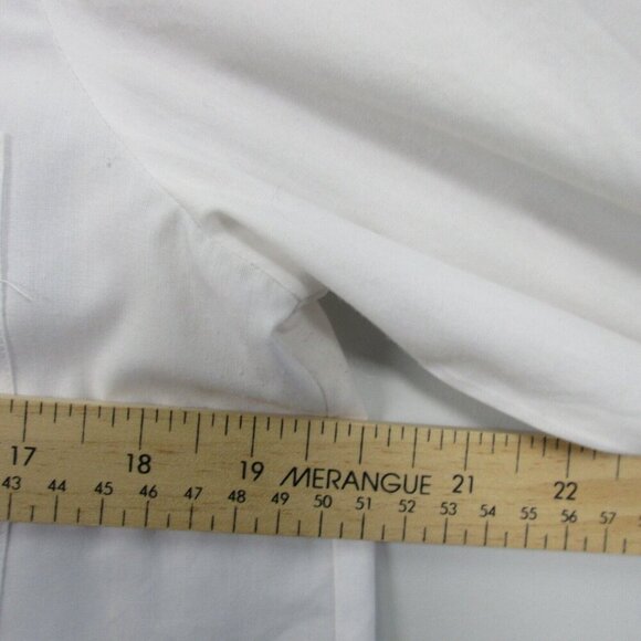 Club Monaco Button Front Blouse Womens M White Long Sleeve Pockets Casual 92 - Picture 8 of 9